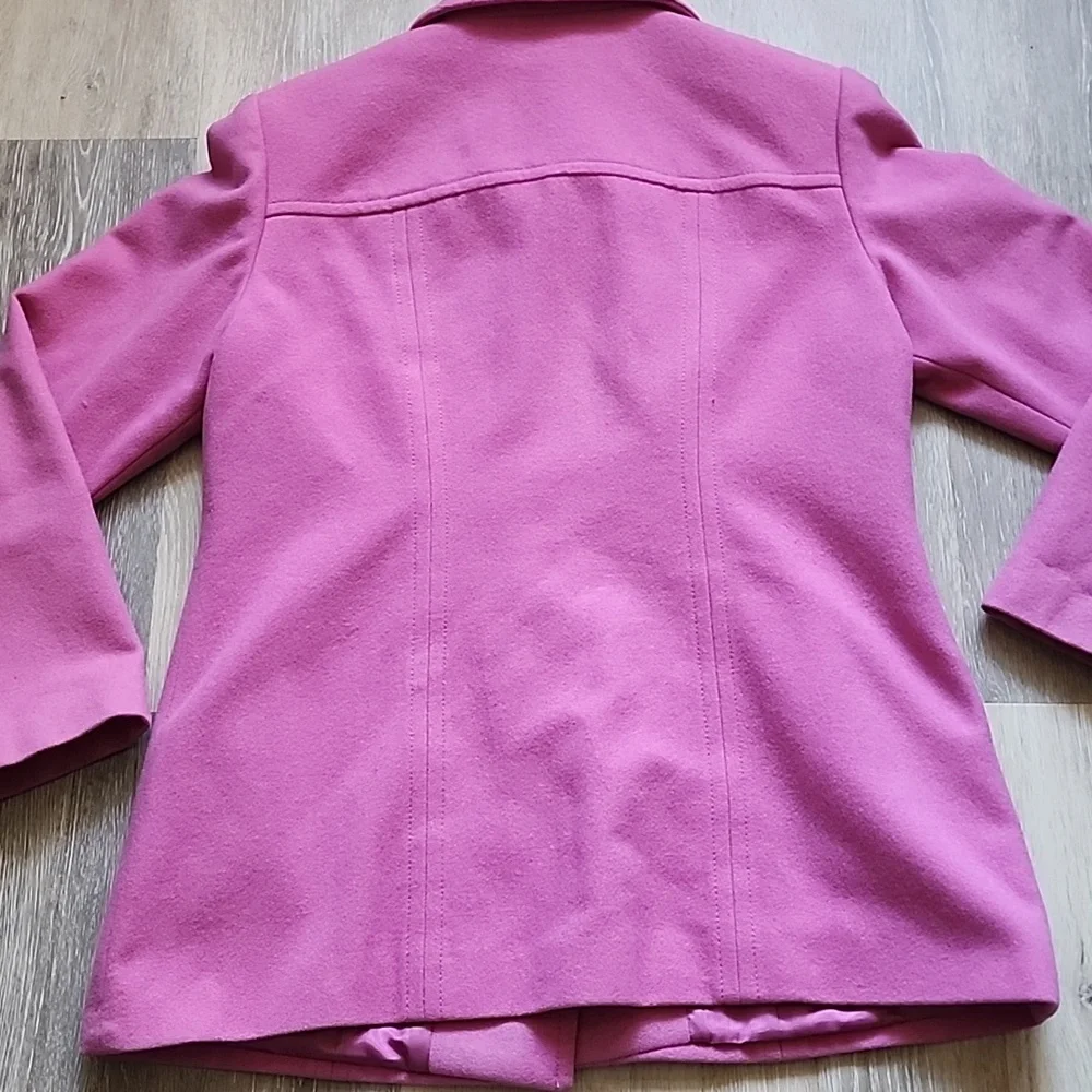 Pendleton Womens 100% Merino Wool Pink Button Down Hip Length Peacoat Sz Medium - Picture 14 of 15